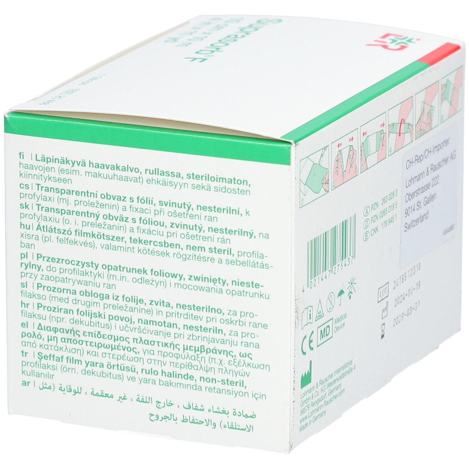 L&R Suprasorb® F Champ de pansement en rouleau 10 cm x 10 m non stérilisé