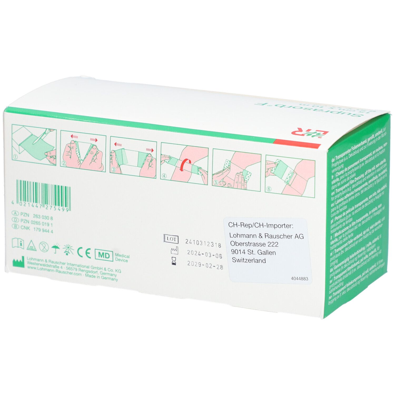 L&R Suprasorb® F Champ de pansement en rouleau 15 cm x 10 m non stérile