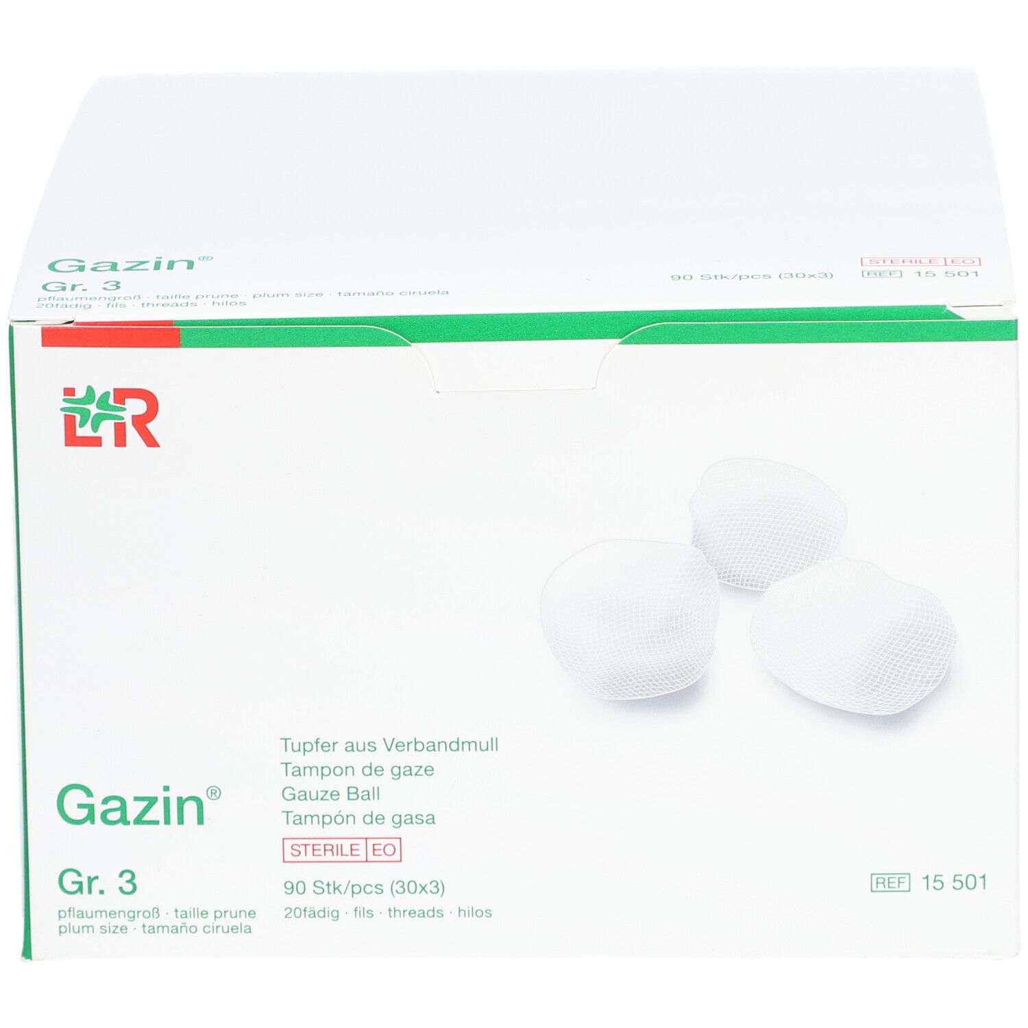 Gazin® Tupfer pflaumengroß steril Gr. 3
