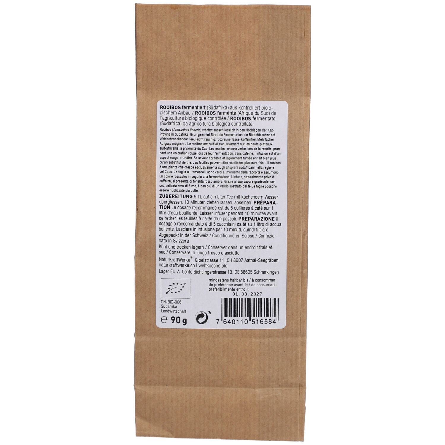 NATURKRAFTWERKE Tee Rooibos rouge bio