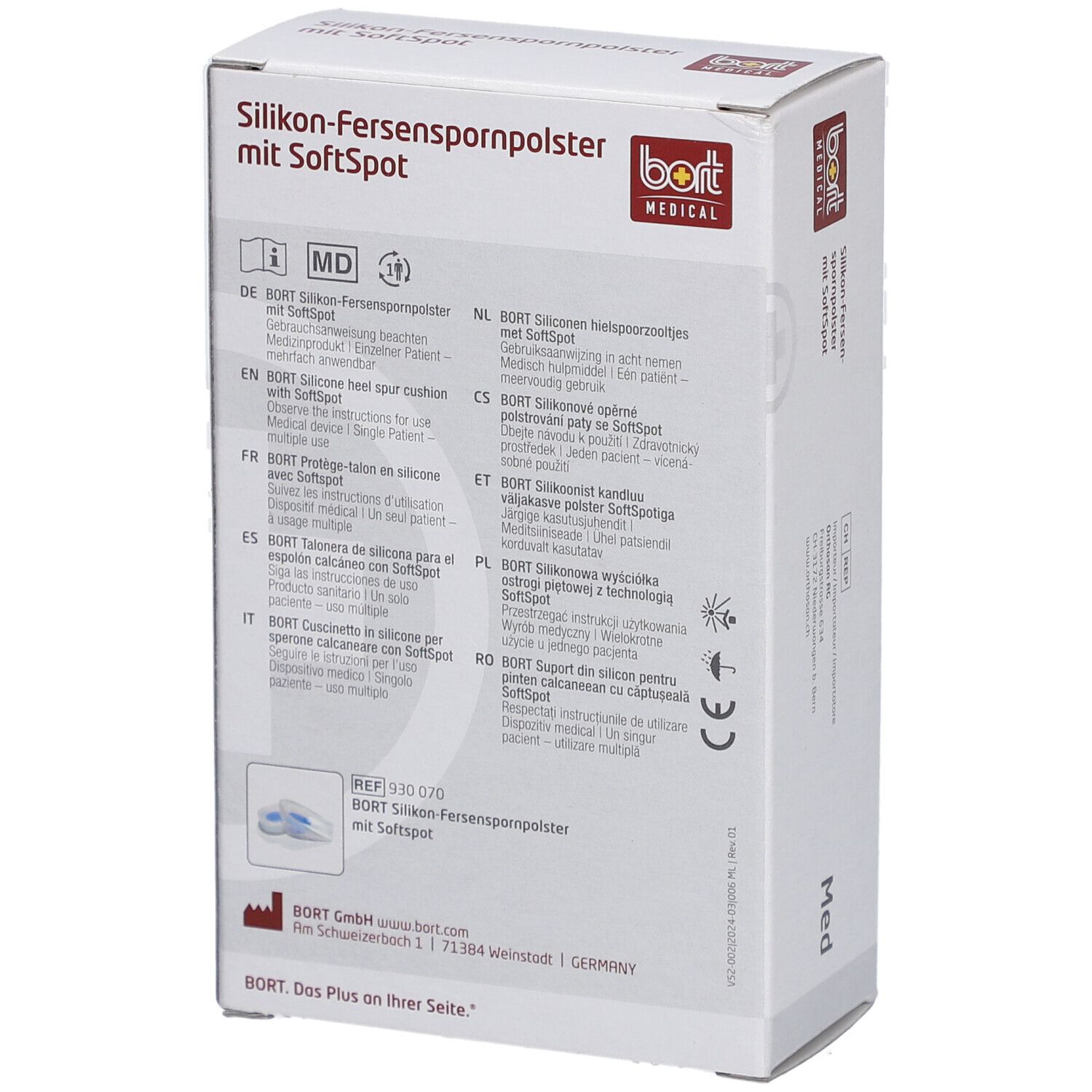 Bort Silikon-Fersenspornpolster mit SoftSpot, 1 Paar
