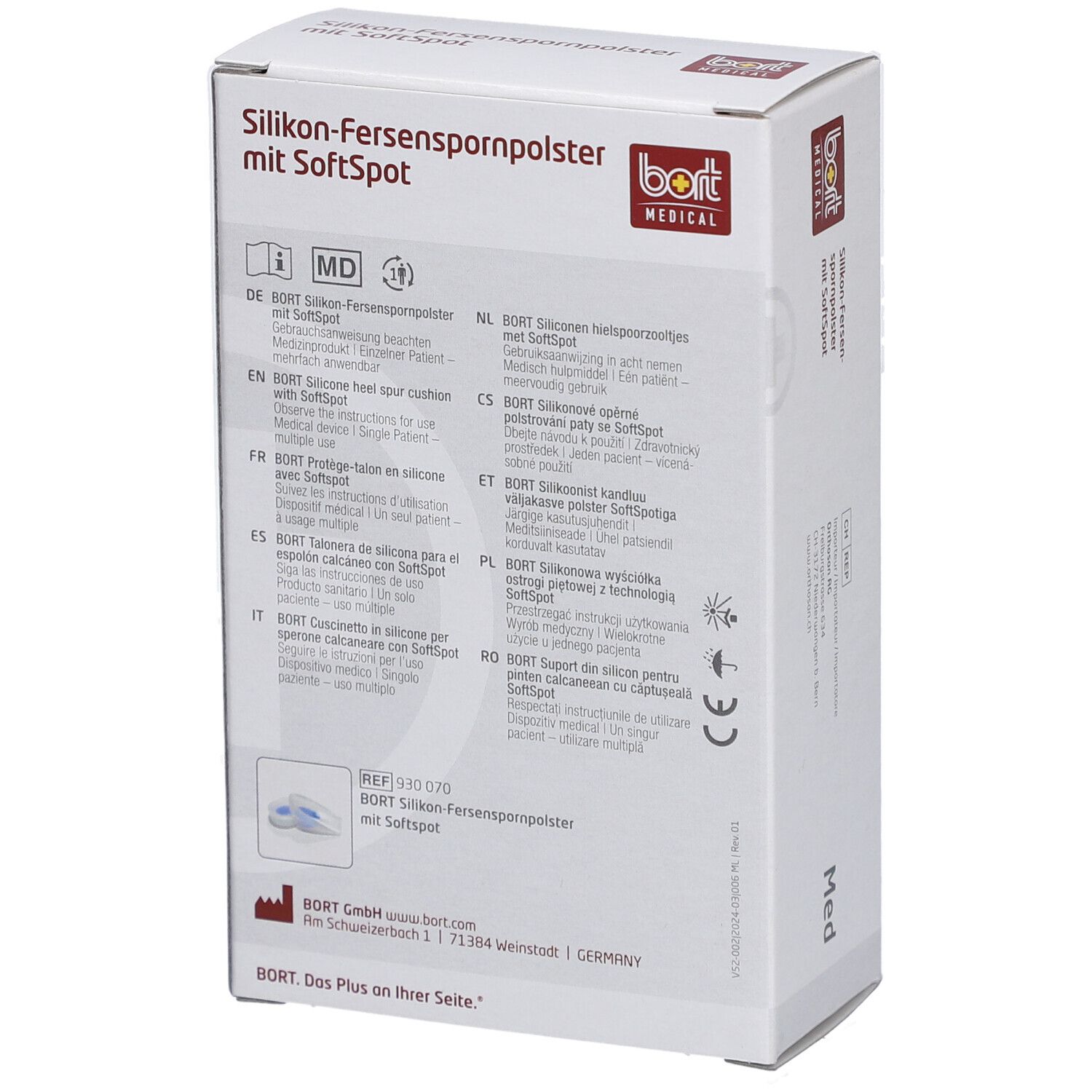 BORT Silikon-Fersenspornpolster mit SoftSpot Gr. L