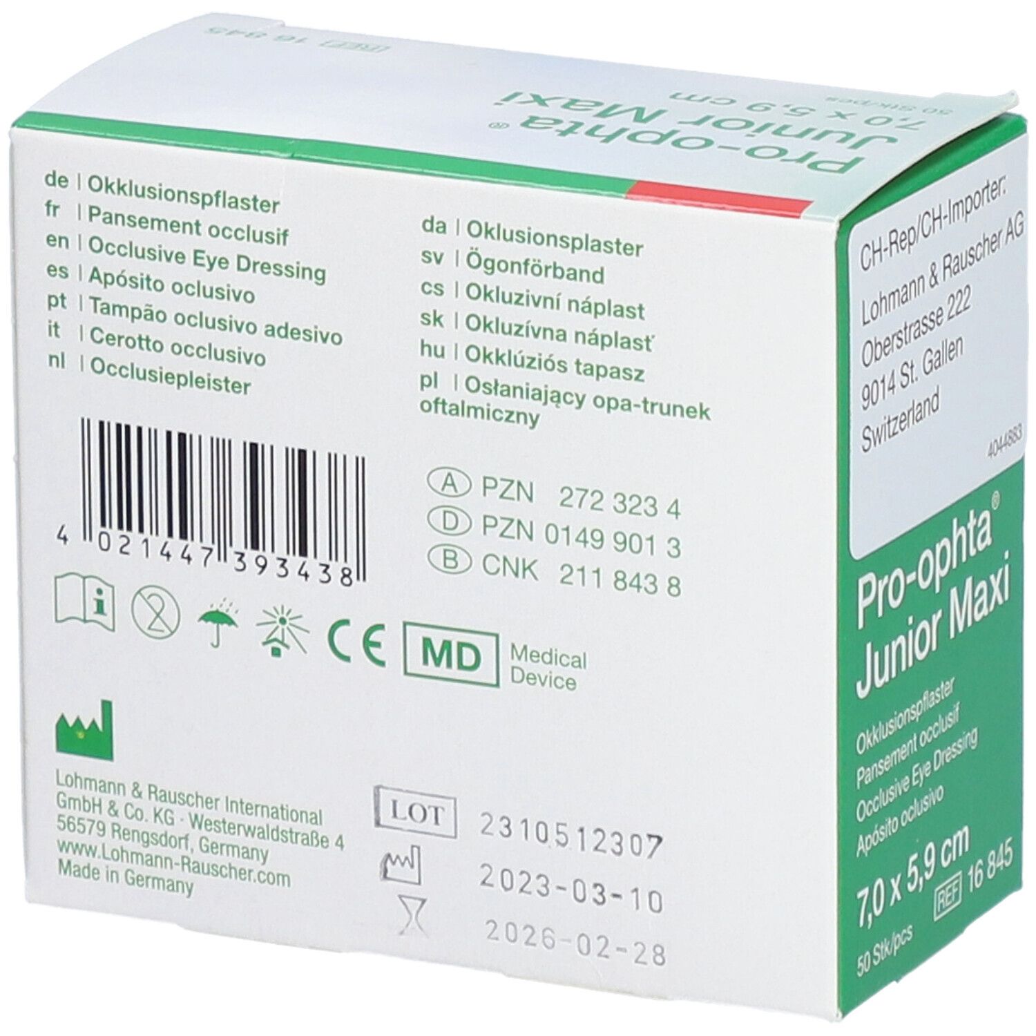 L&R Pro-ophta® Junior Maxi - Pansement Occlusif 7,0 x 5,9 cm