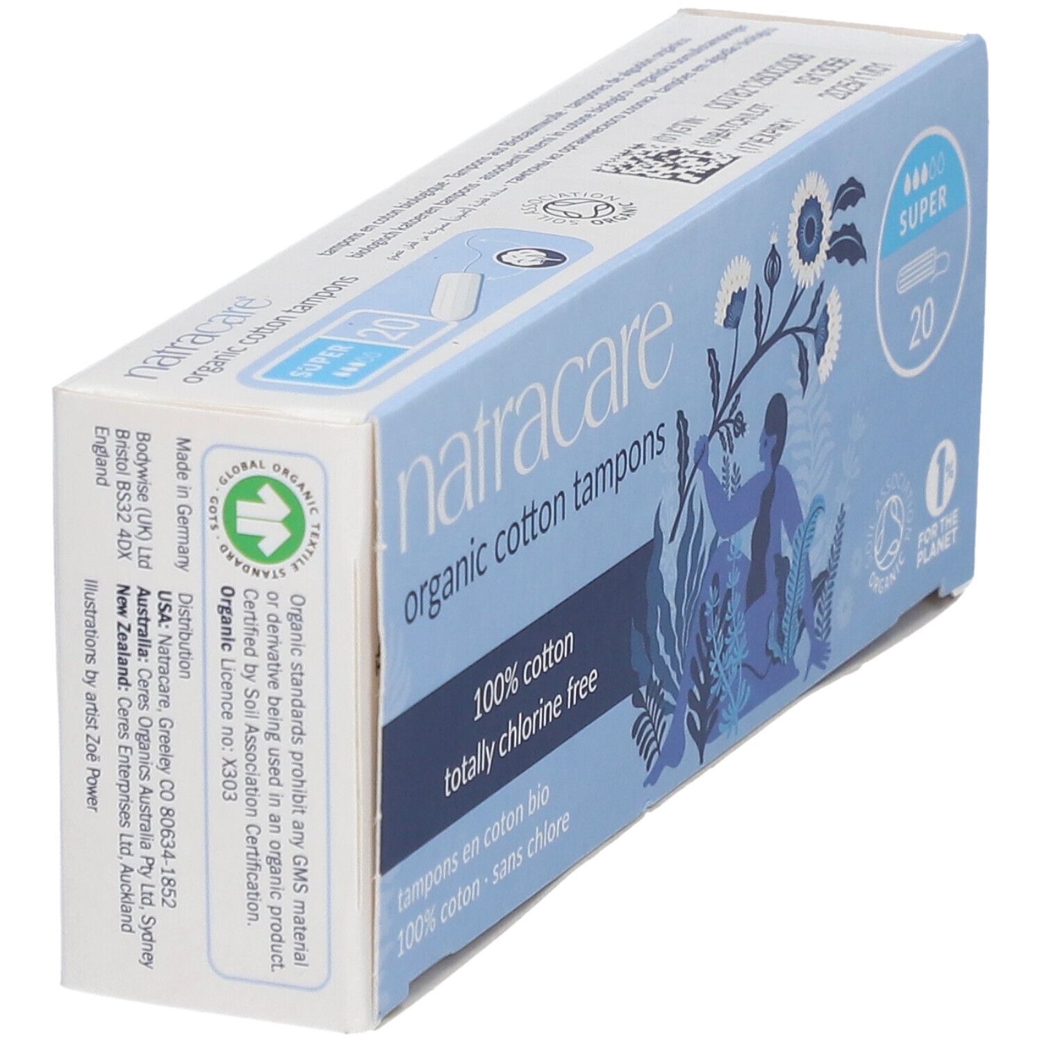 NATRACARE Tampons en coton bio super sans applicateur