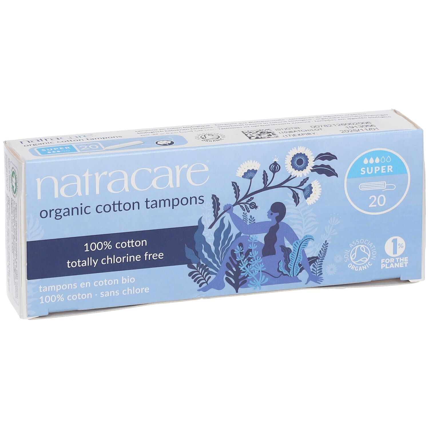 NATRACARE Tampons aus Bio-Baumwolle Super ohne Applikator