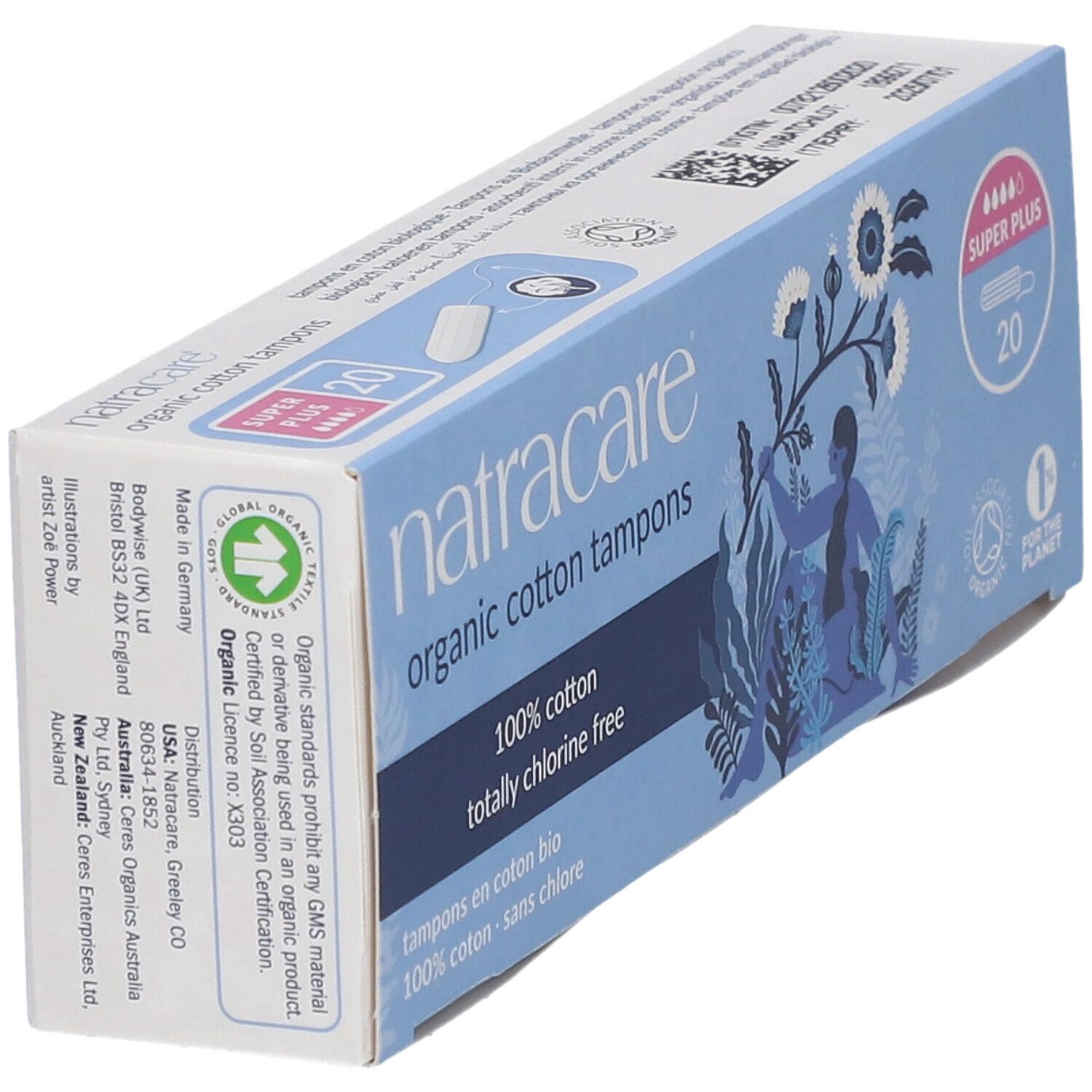 NATRACARE Tampons en coton bio super plus sans applicateur