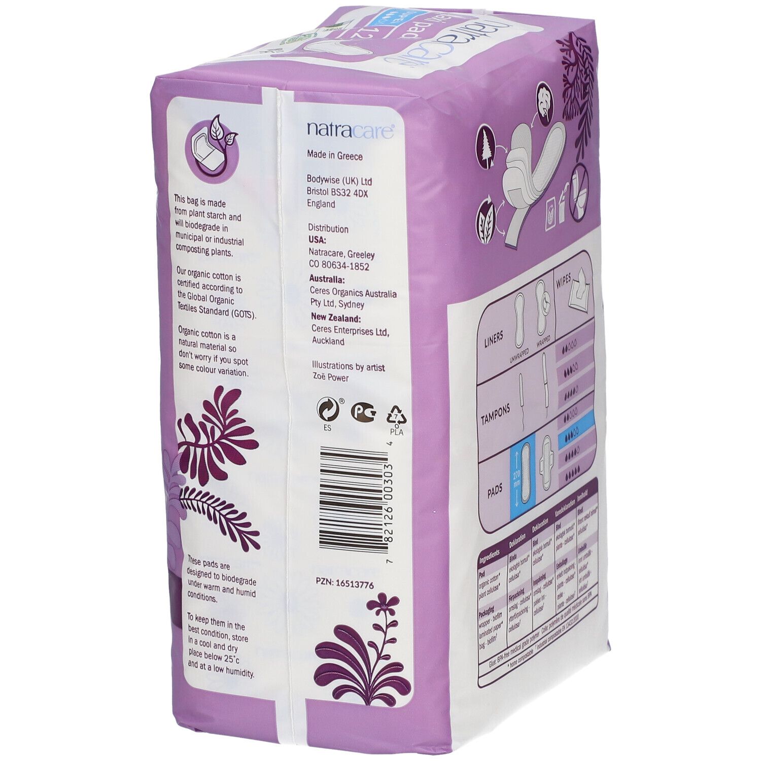 NATRACARE Maxi pads, serviette hygiènique Super