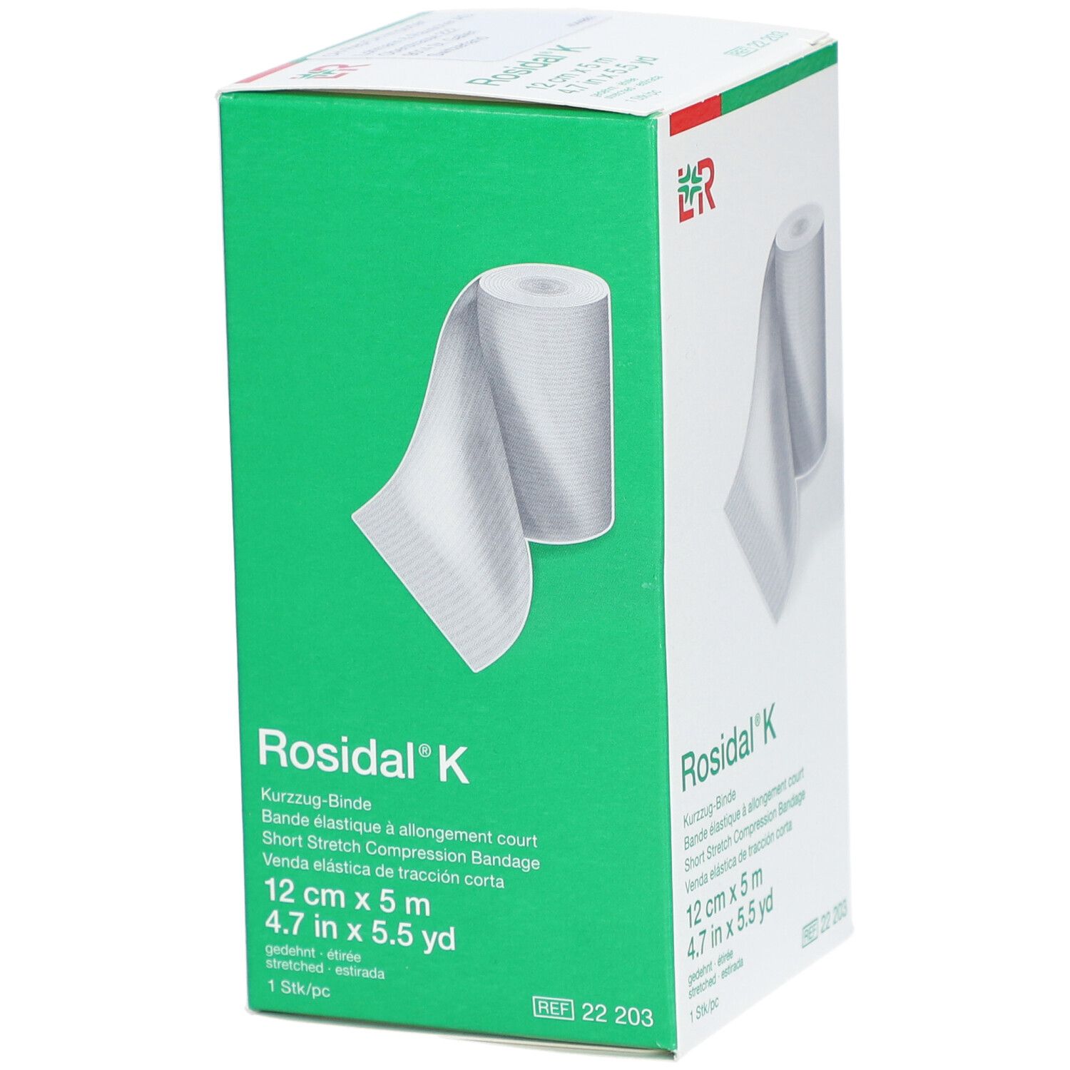 L&R Rosidal® K Bande élastique à allongement court 12 cm x 5 m