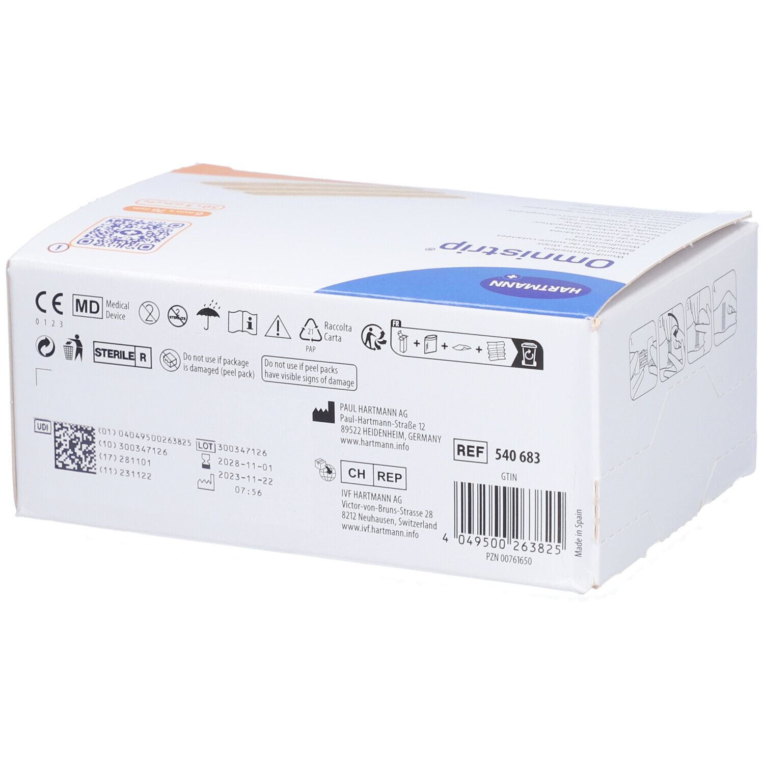 HARTMANN Omnistrip® Selbstklebendes Hautnahtmaterial 6 x 76 mm