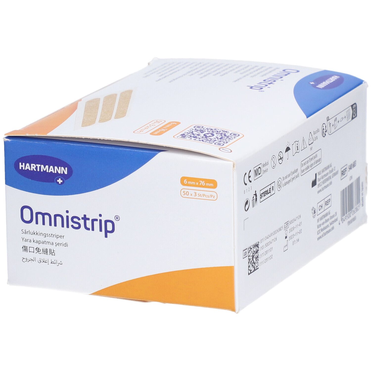 HARTMANN Omnistrip® Selbstklebendes Hautnahtmaterial 6 x 76 mm