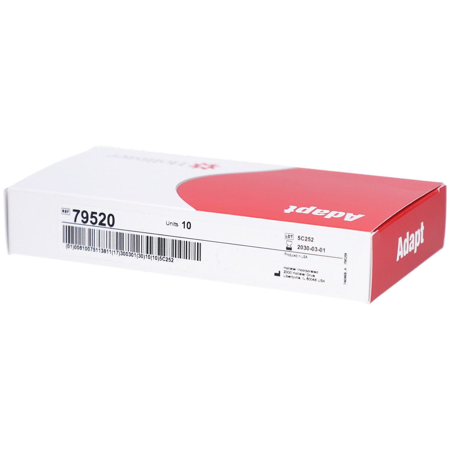 Hollister Adapt Verpackung. Weiß-rote Schachtel mit Produktinformationen. Adapt-Schriftzug. 20 mm Ringgröße.