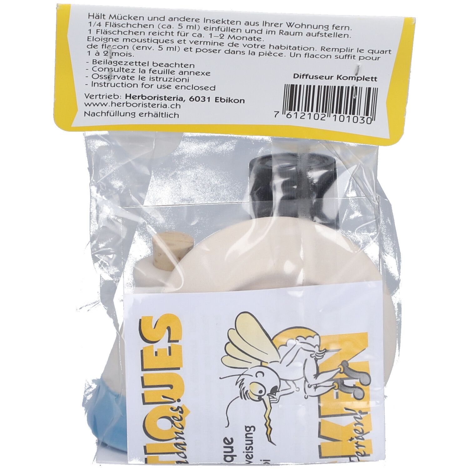 HERBORISTERIA® Anti-Mücken Diffuseur – Set mit ätherischem Öl