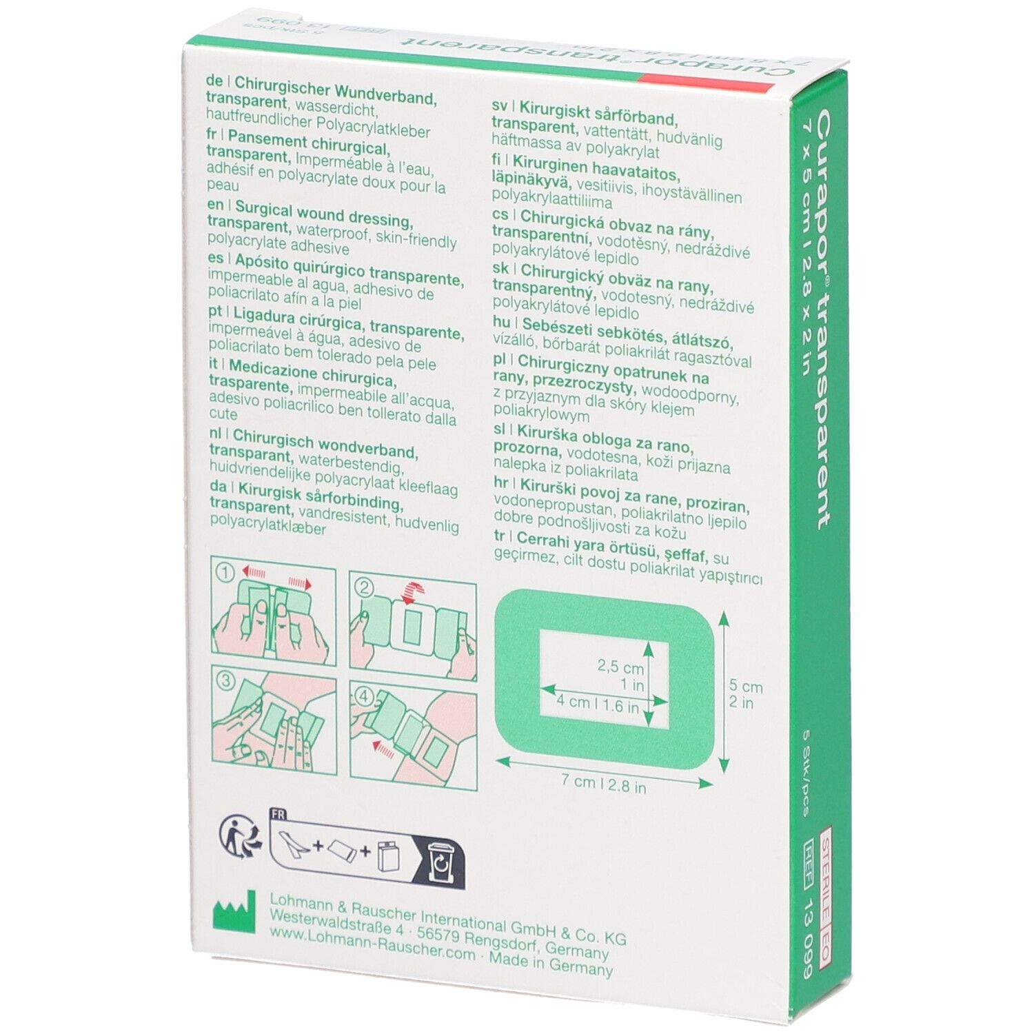 Curapor® transparent 5 cm x 7 cm steril