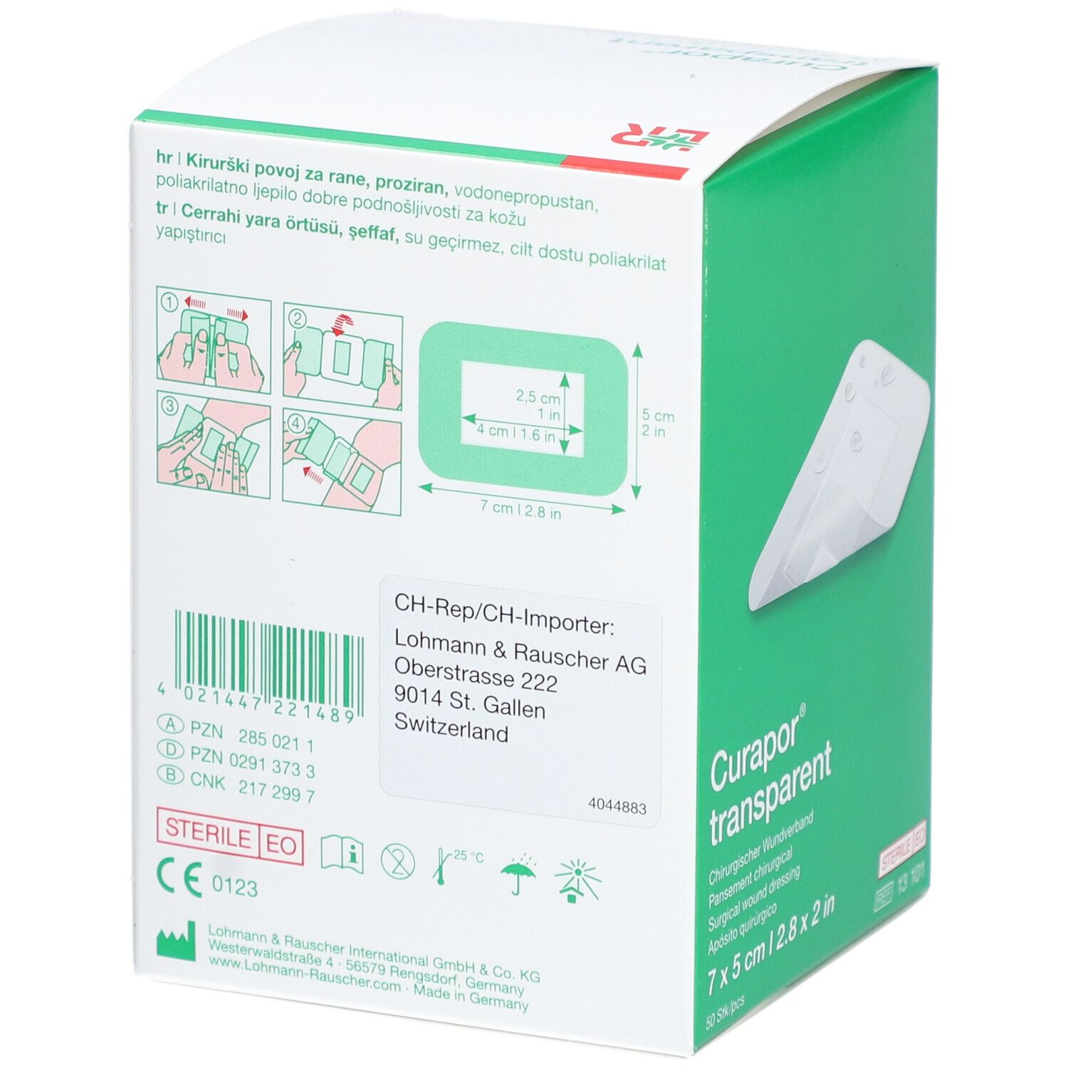 Curapor® Transparent Steril 7 cm x 5 cm