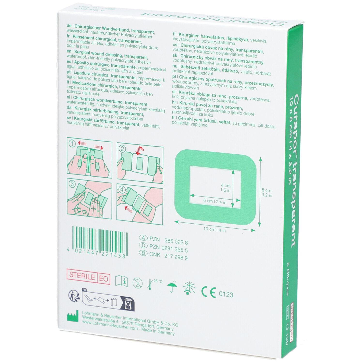 Curapor® transparent 8 cm x 10 cm steril