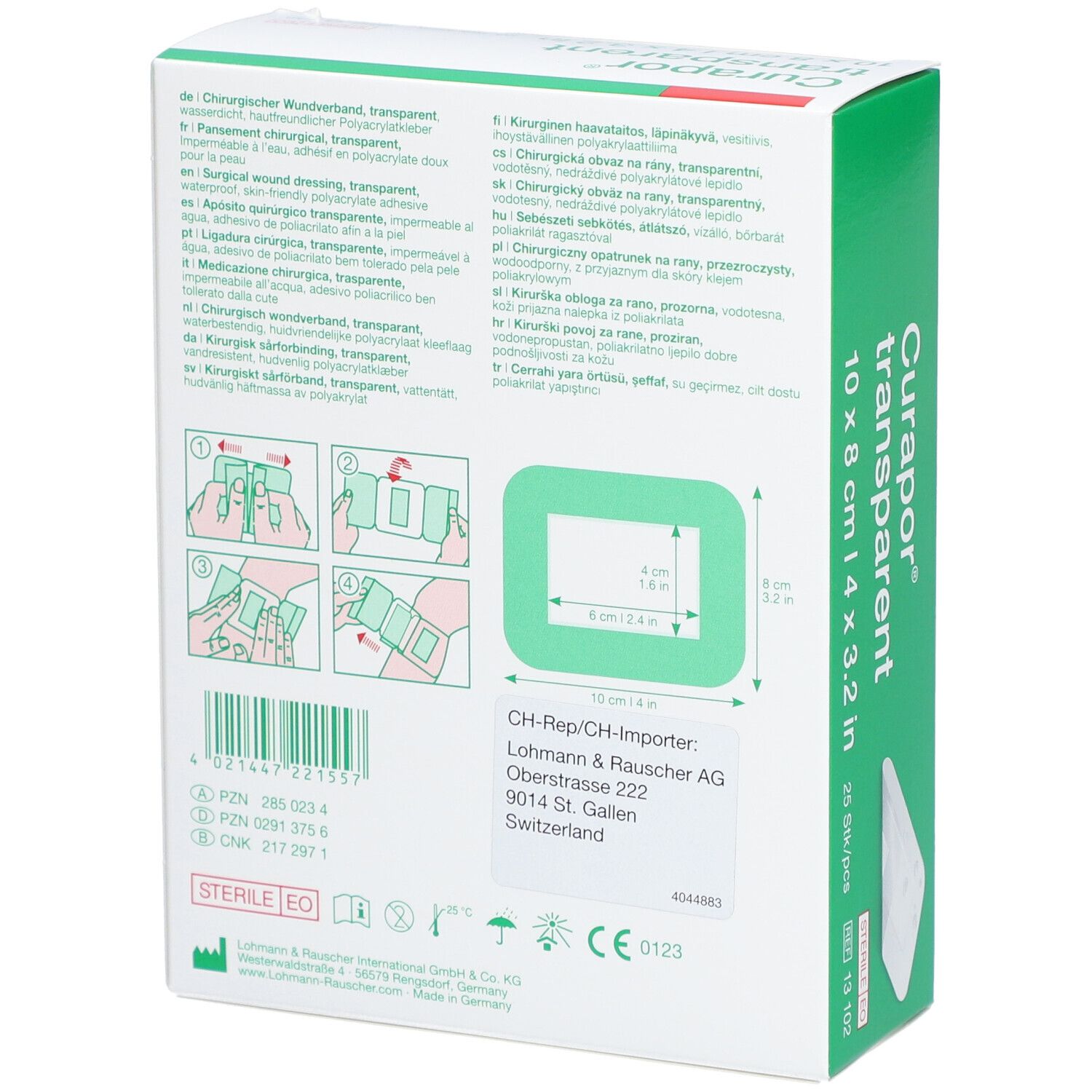 Curapor® transparent 8 cm x 10 cm steril