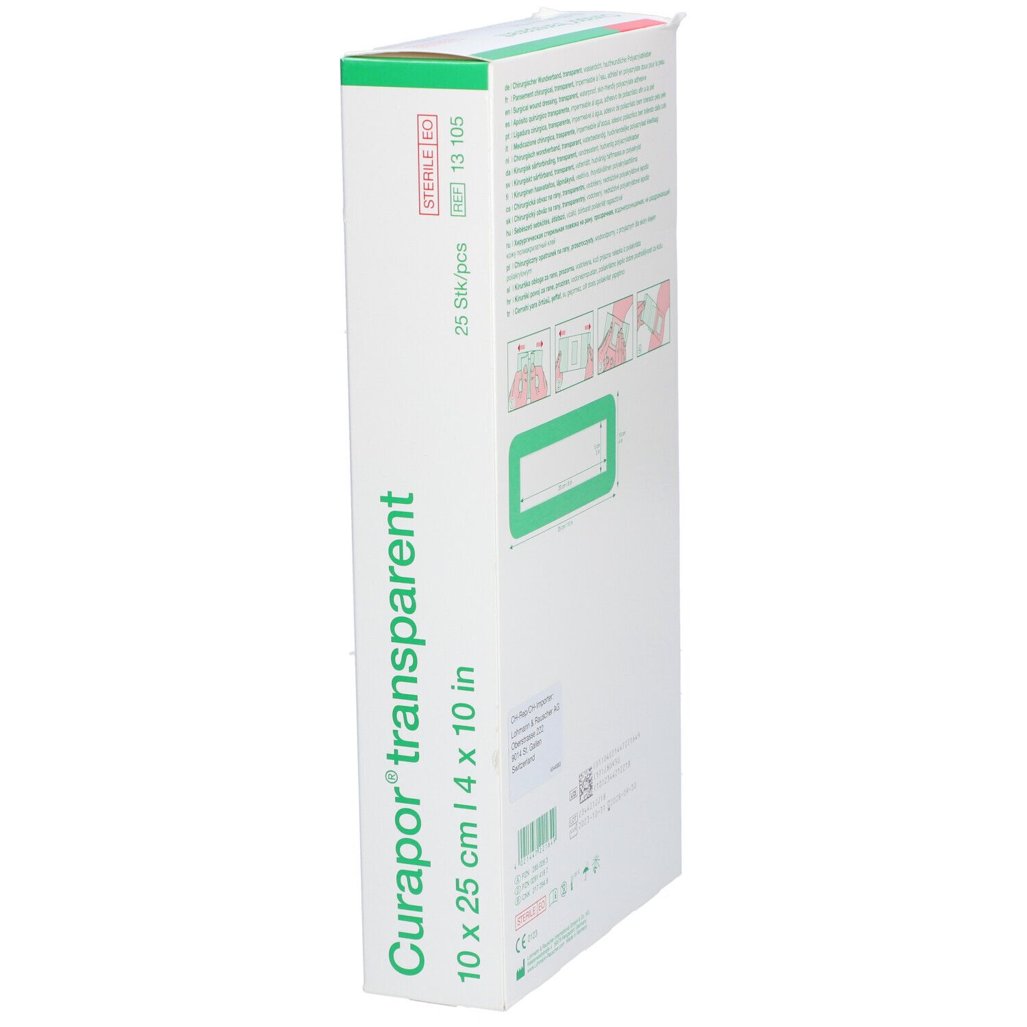 Curapor Transparent Steril 10x25cm