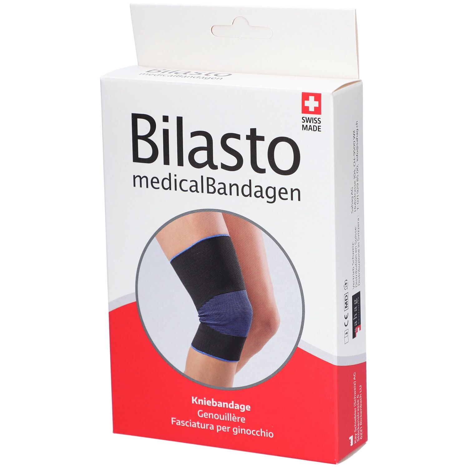 BILASTO Kniebandage XL schwarz/blau