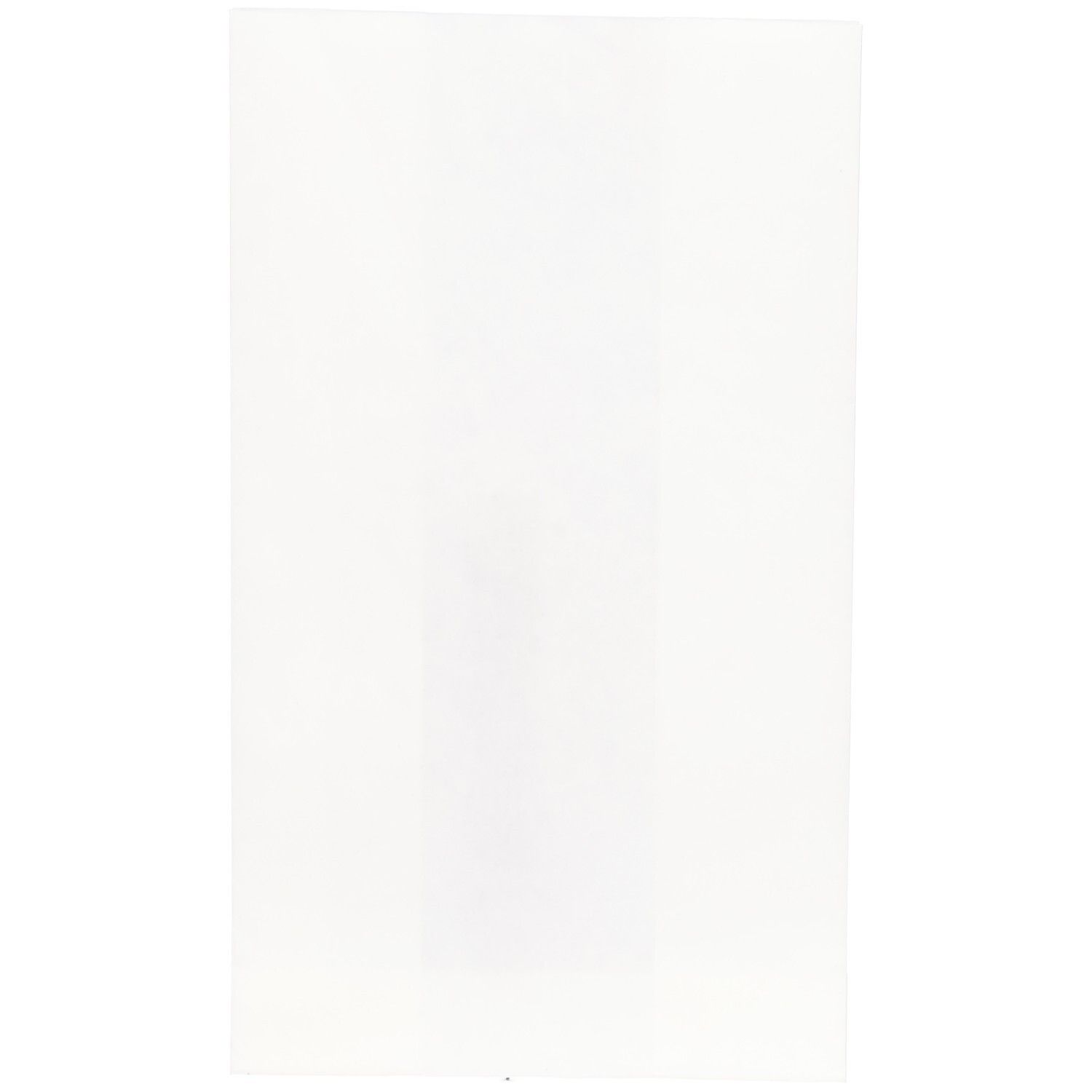 Weißer Beutel, Ansicht von vorne. Papier, PE-beschichtet.