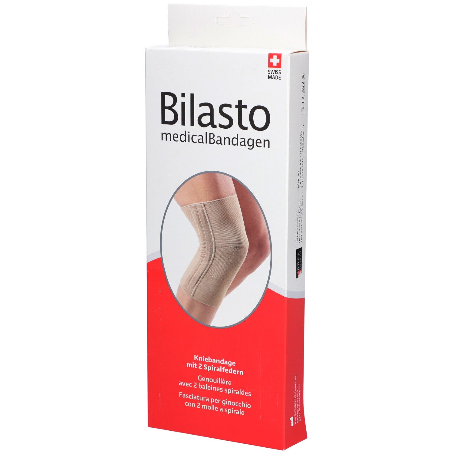 BILASTO Kniebandage je 2 Spiralfedern L beige