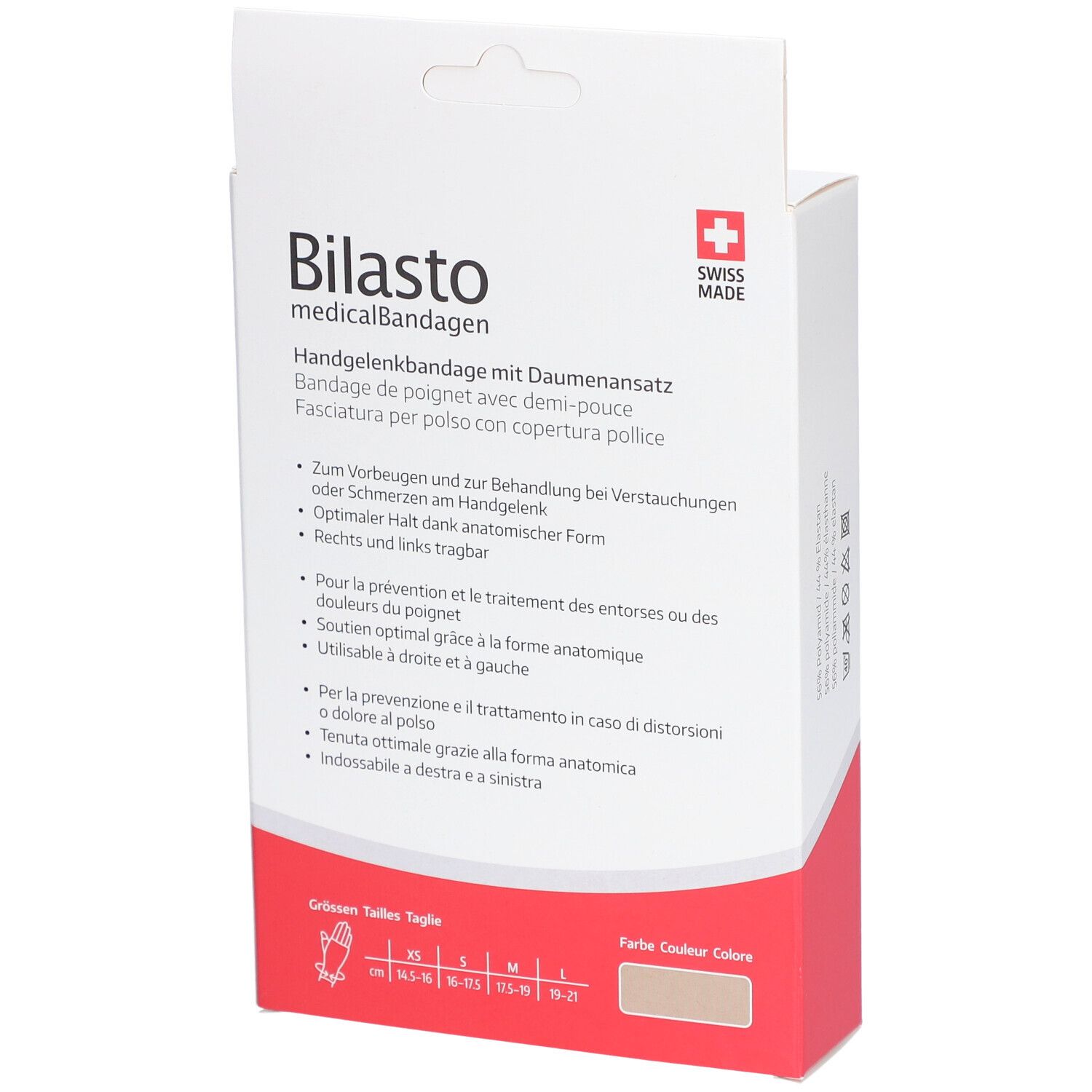 BILASTO Handgelenkbandage M m Daumenansatz beige
