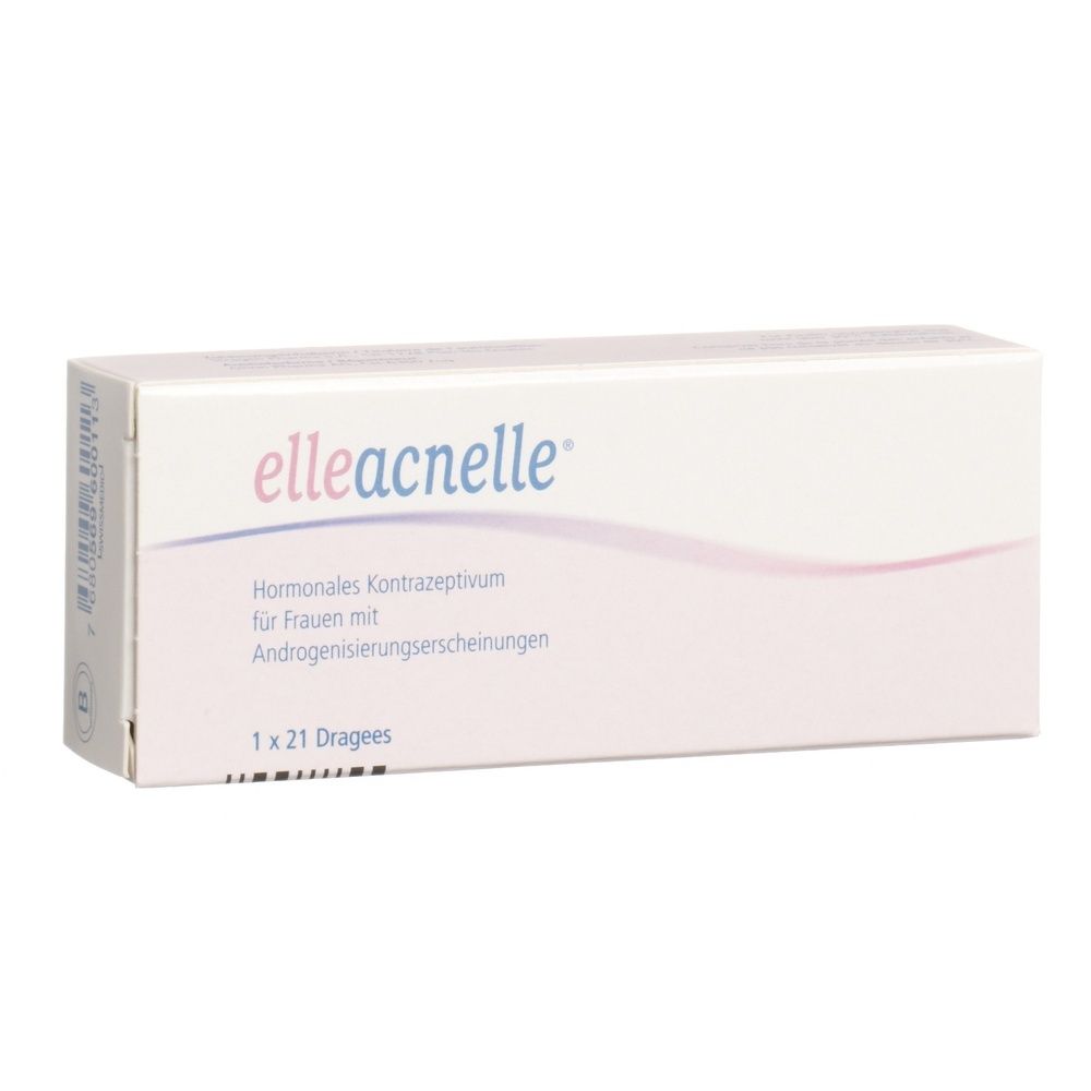 Emballage en carton blanc avec texte bleu et rose. Nom du produit illisible. Forme rectangulaire. Inscription illisible.