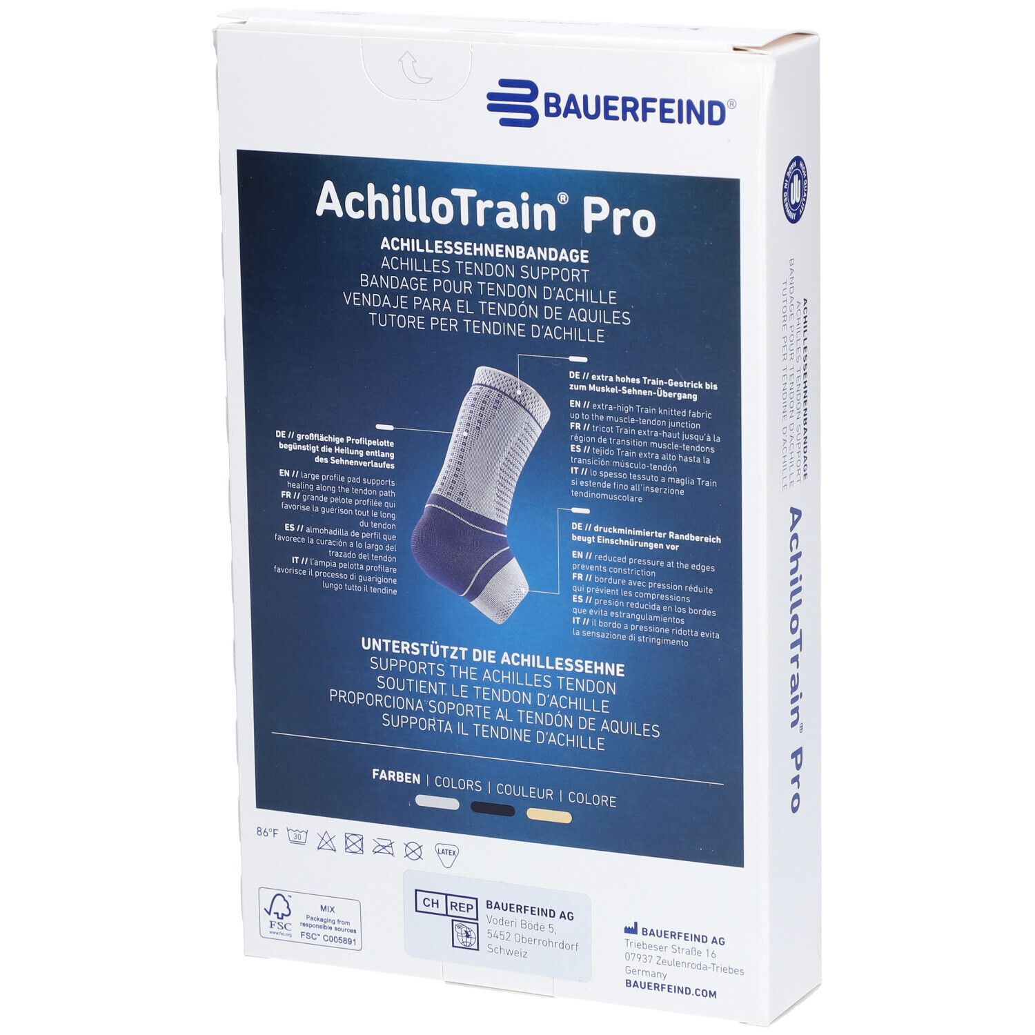 BAUERFEIND AchilloTrain® Pro Knöchelbandage Größe 3 Titanium