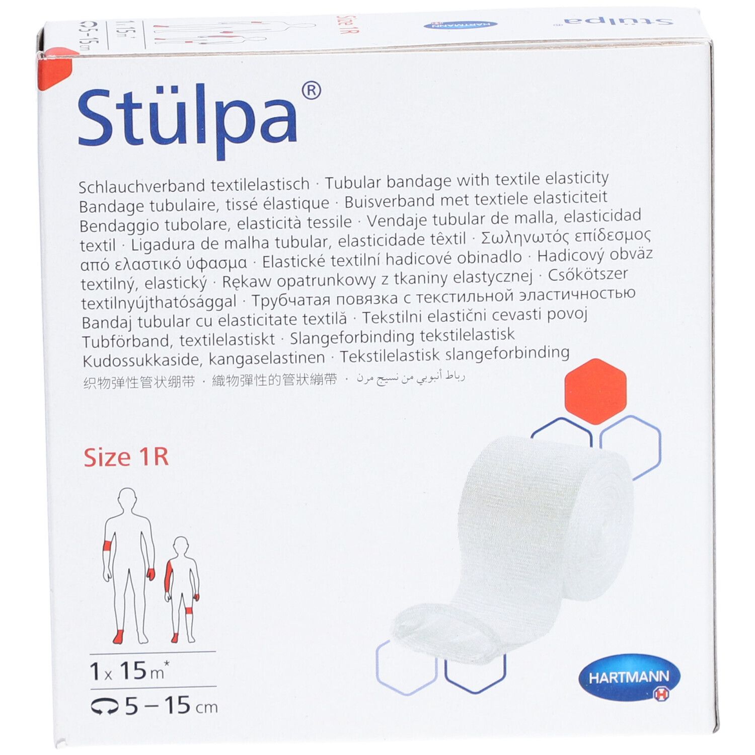 HARTMANN Stülpa® Verbandsrolle 2,5 cm x 15 m Größe 1