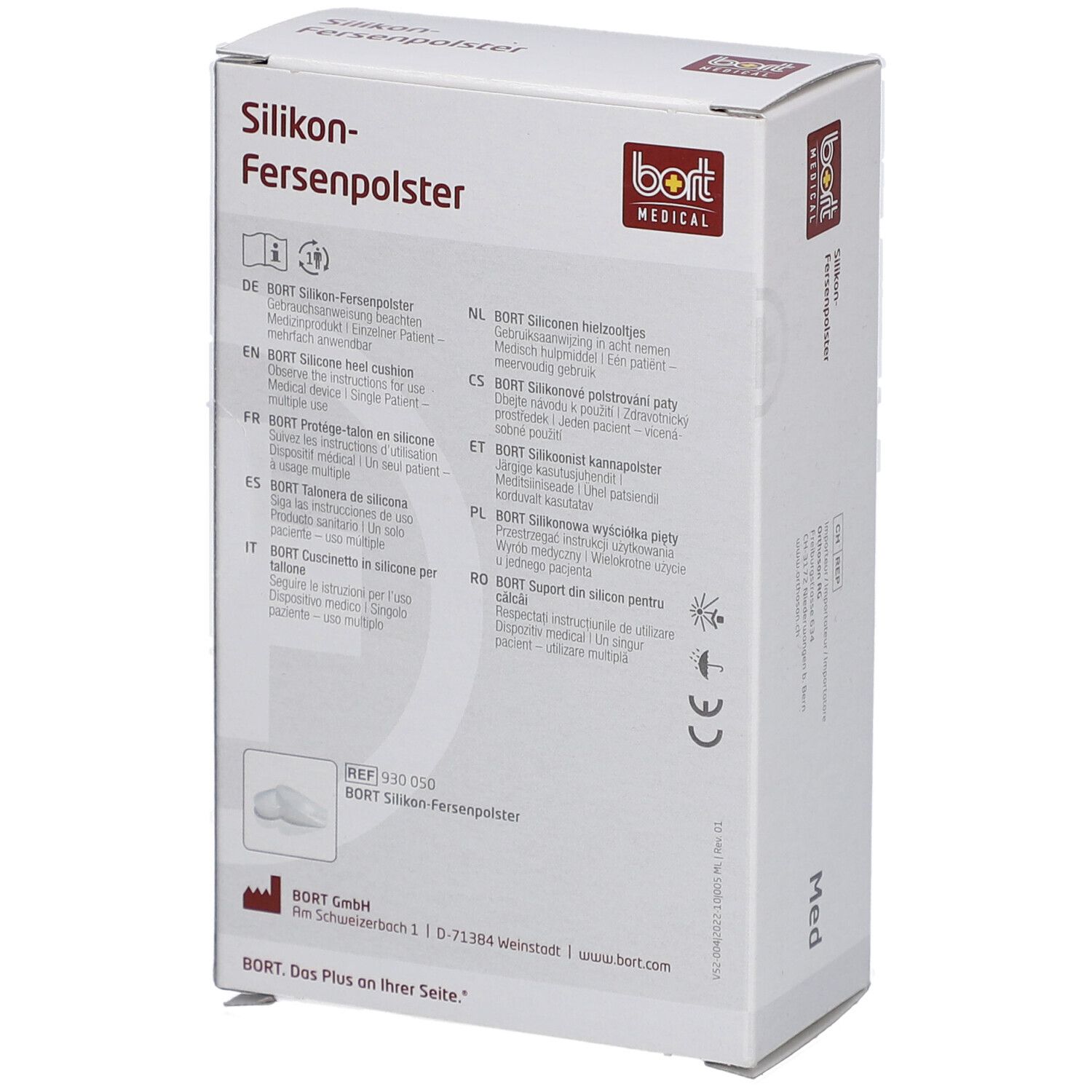 Bort Silikon Fersenpolster Gr. L, 2 Stk