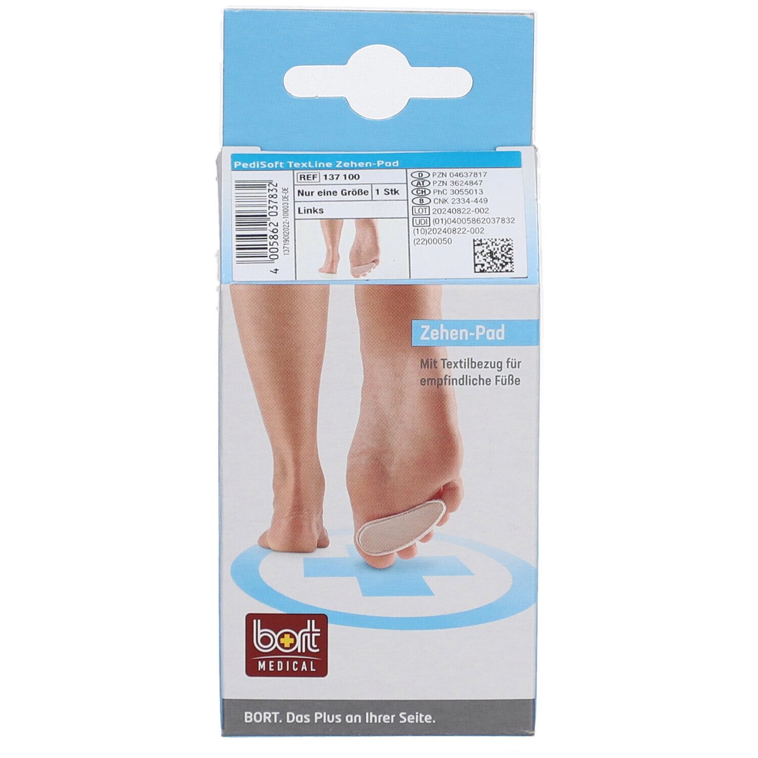 BORT PediSoft® TexLine Zehen-Pad links