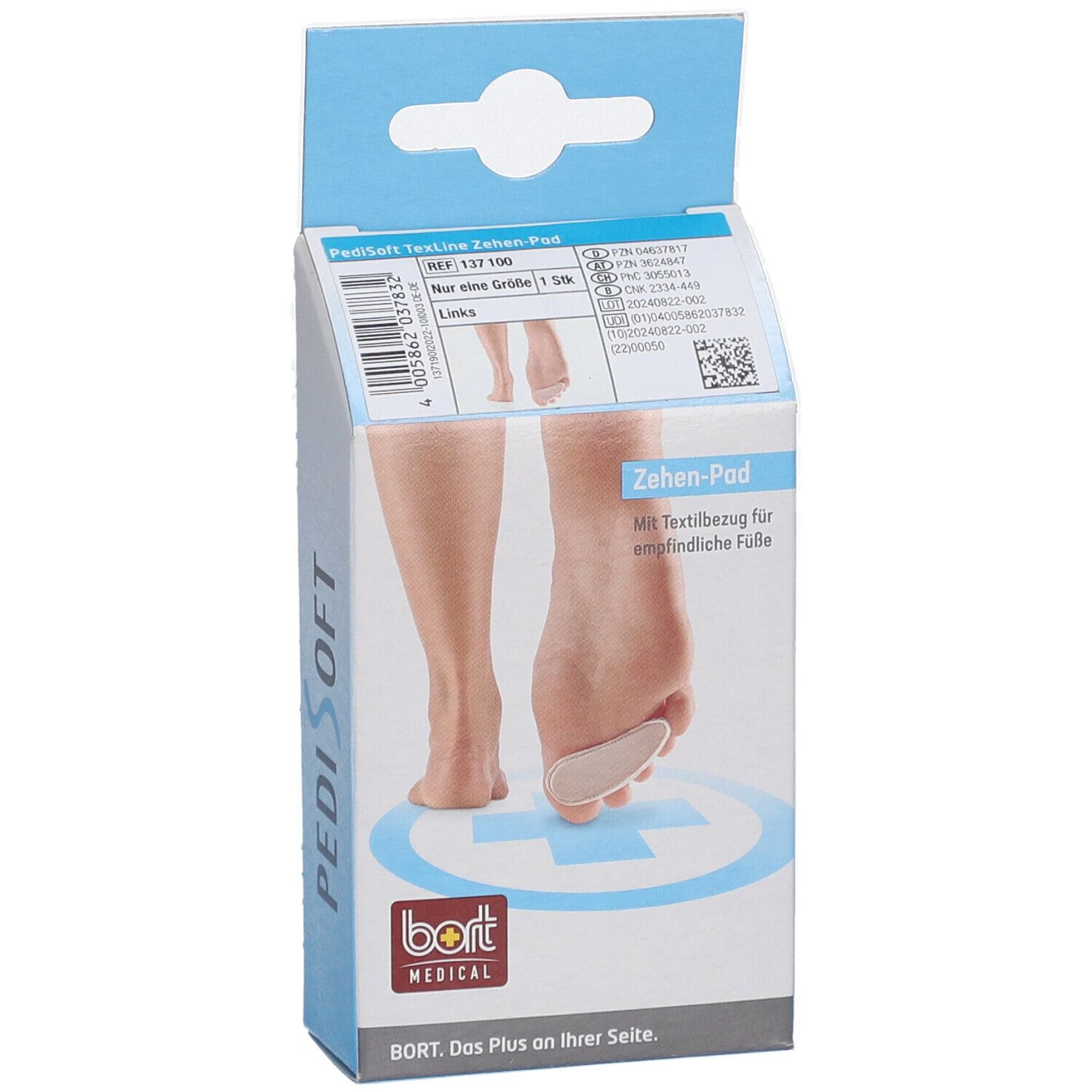 BORT PediSoft® TexLine Zehen-Pad links
