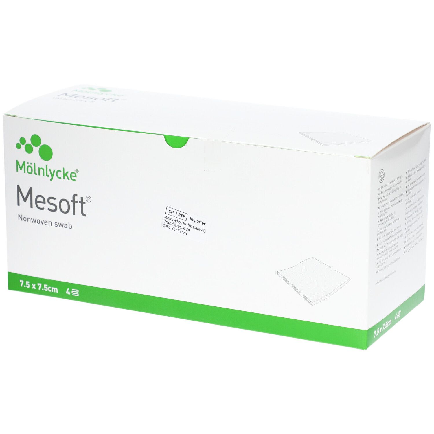 MÖLNLYCKE® Mesoft® Compresses en nontissé 7,5 x 7,5 cm stériles
