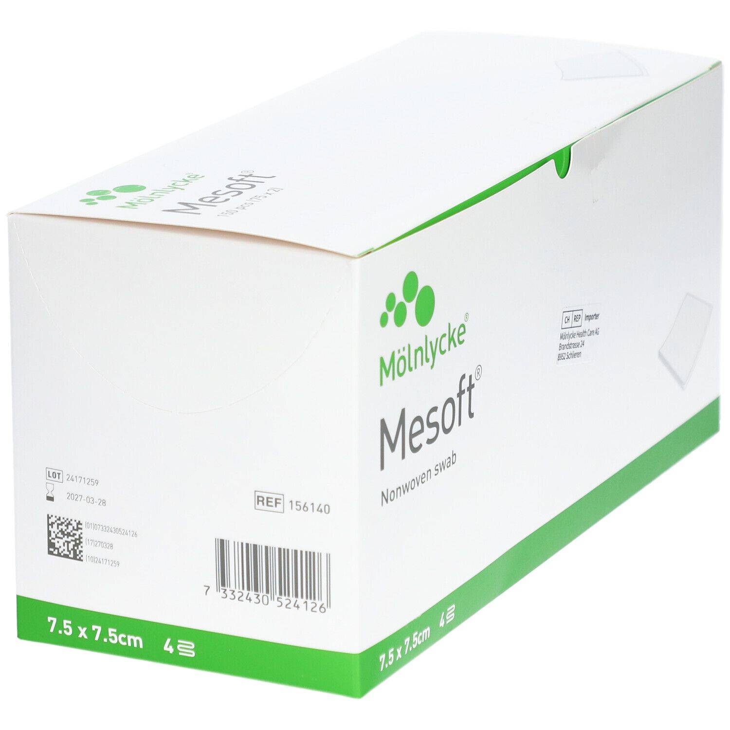 MÖLNLYCKE® Mesoft® Compresses en nontissé 7,5 x 7,5 cm stériles