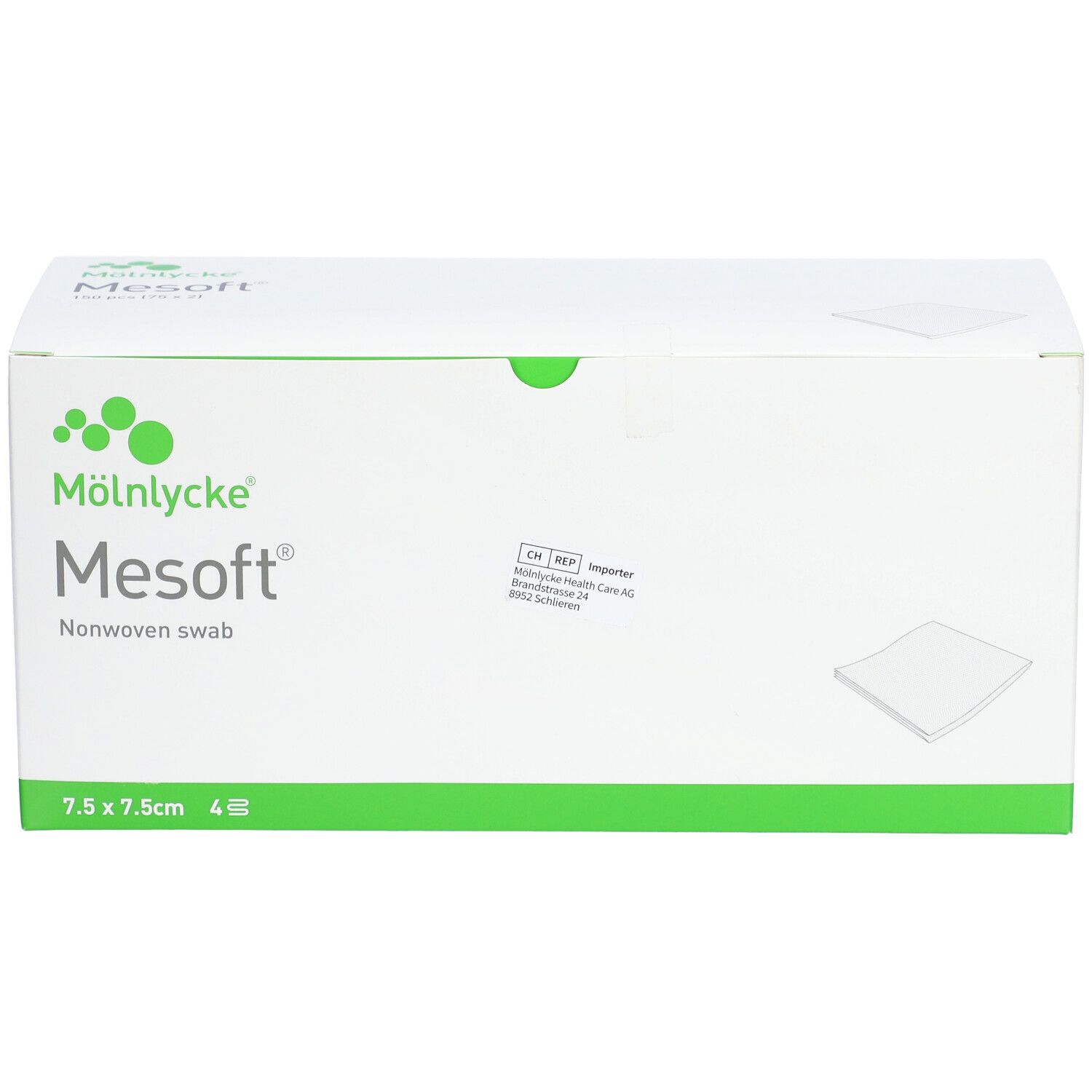 MÖLNLYCKE® Mesoft® Compresses en nontissé 7,5 x 7,5 cm stériles