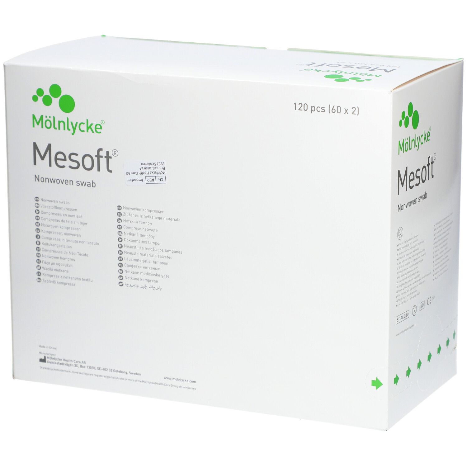 MESOFT Kompressen 10x20 cm steril 60x2 Stück weich & saugfähig