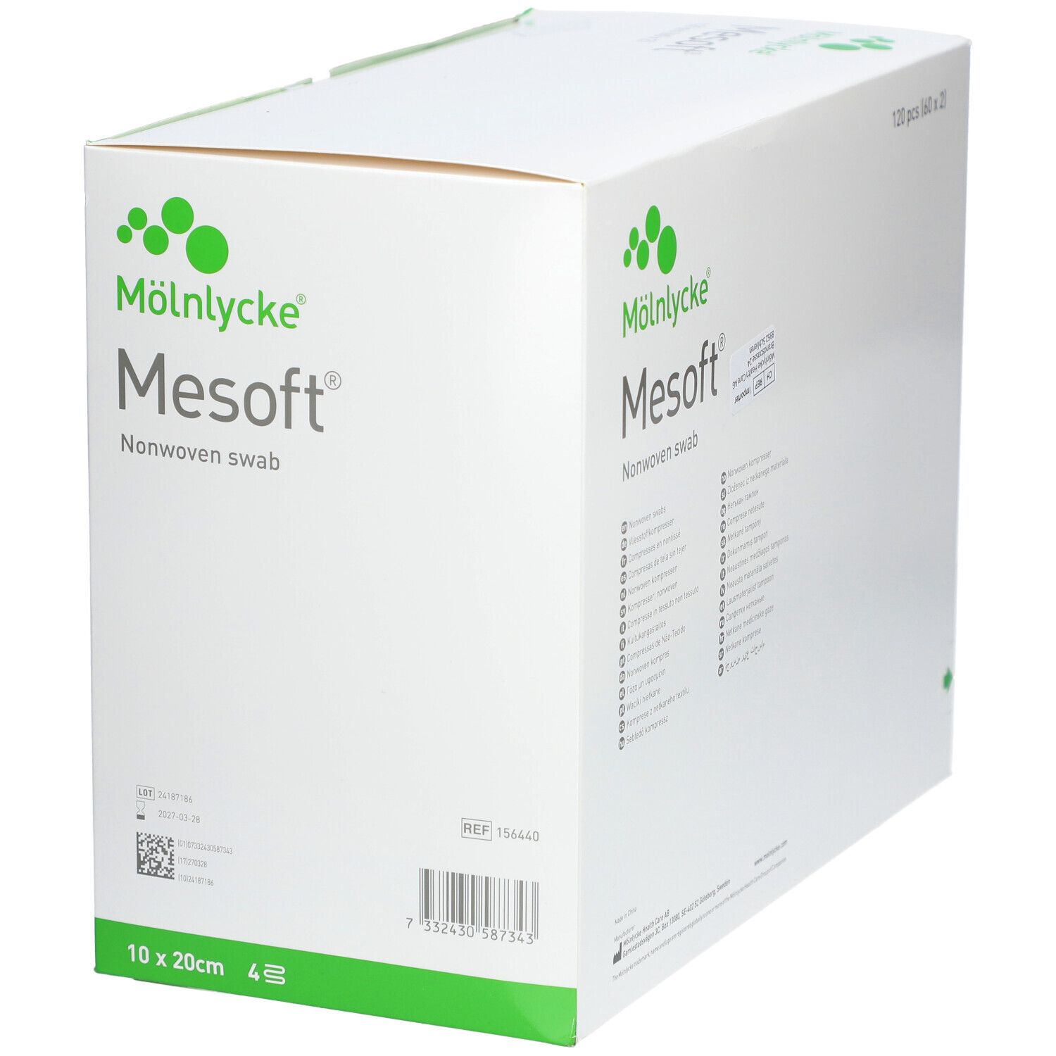MESOFT Kompressen 10x20 cm steril 60x2 Stück weich & saugfähig