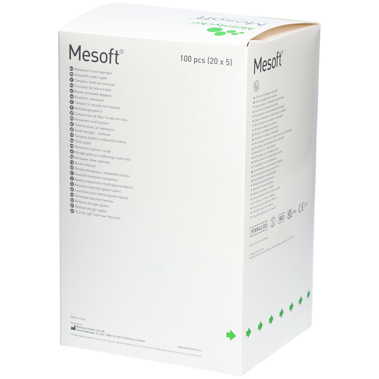 MÖLNLYCKE® Mesoft® Tampons ronds 35 mm stériles
