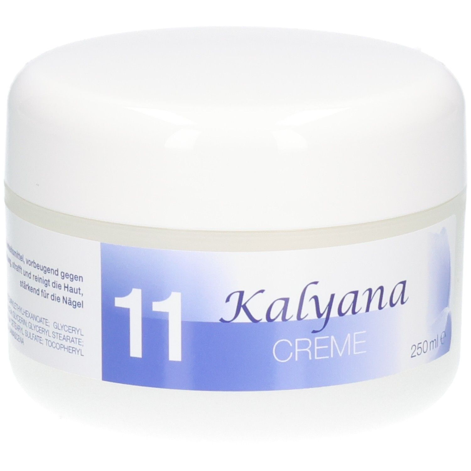 KALYANA 11 Creme mit Silicea 250 ml Dose, Vorderseite mit Etikett und blauer Schrift.