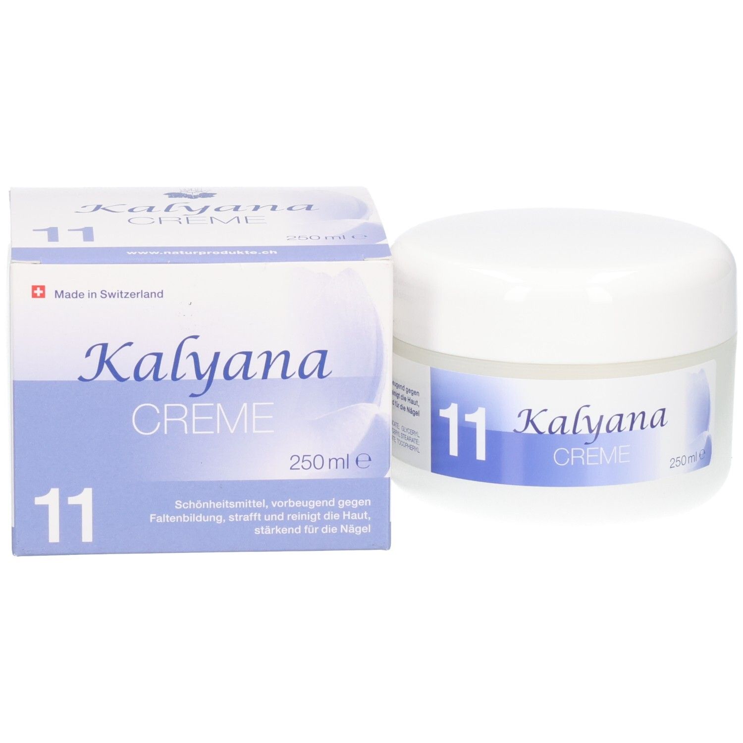 KALYANA 11 Creme mit Silicea 250 ml Dose und Verpackung.
