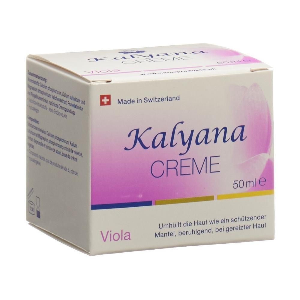 KALYANA 14 Creme mit Viola 50 ml Kartonverpackung. Hergestellt in der Schweiz.