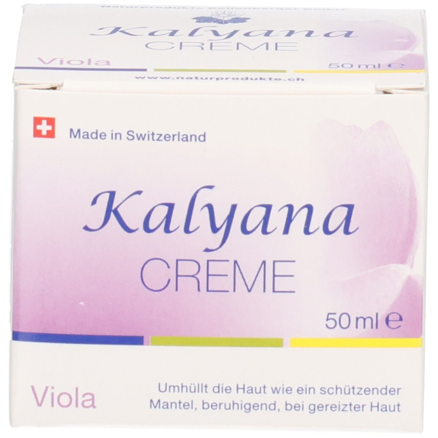 KALYANA 14 Creme mit Viola 50 ml Tiegel und Kartonverpackung. Hergestellt in der Schweiz.