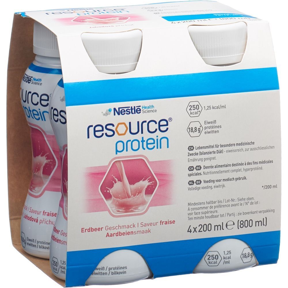NESTLE RESOURCE Protein Drink Erdbeere 4x200 Ml Redcare Apotheke