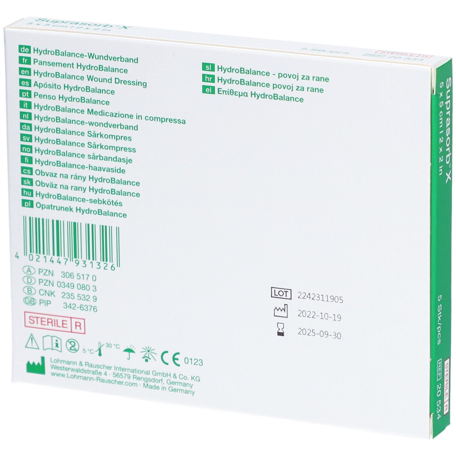 Suprasorb® X 5 x 5 cm steril