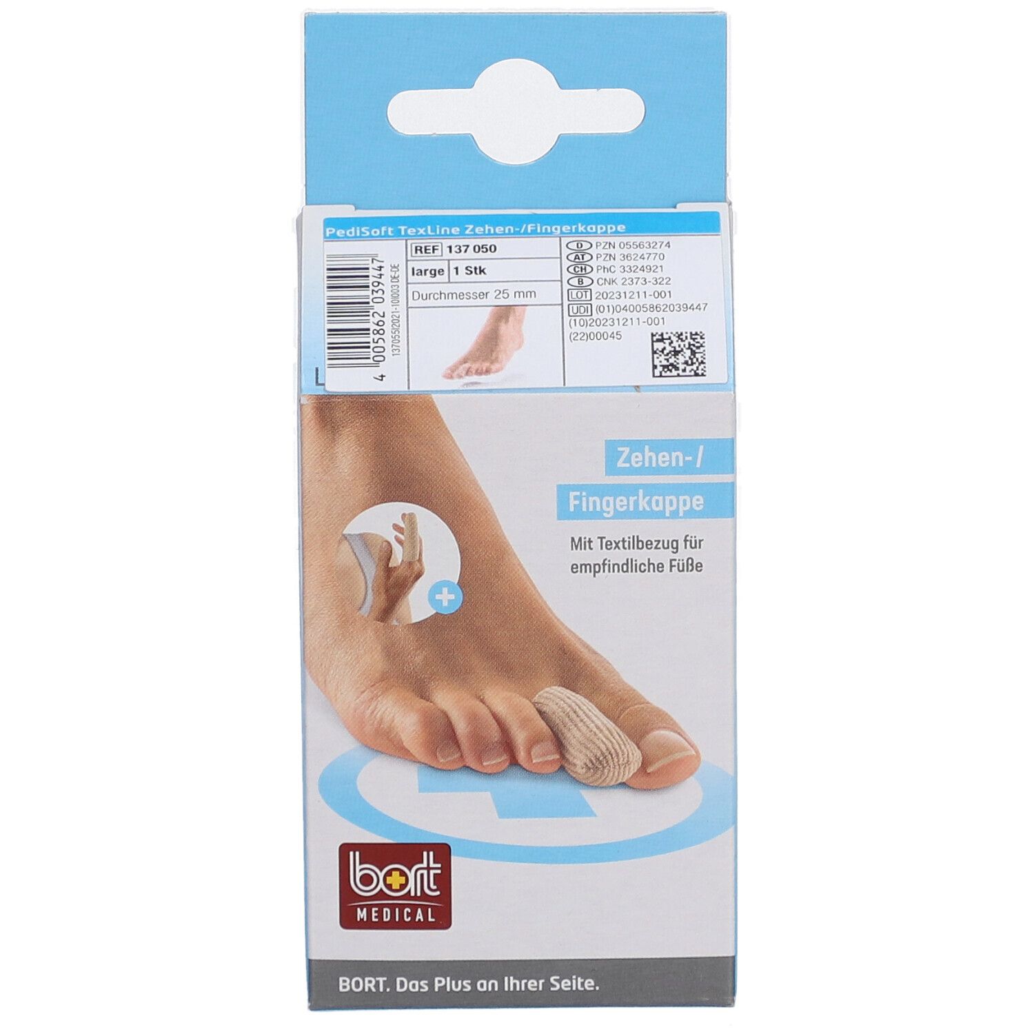 BORT PediSoft® TexLine Zehen-/Fingerkappe Gr. L