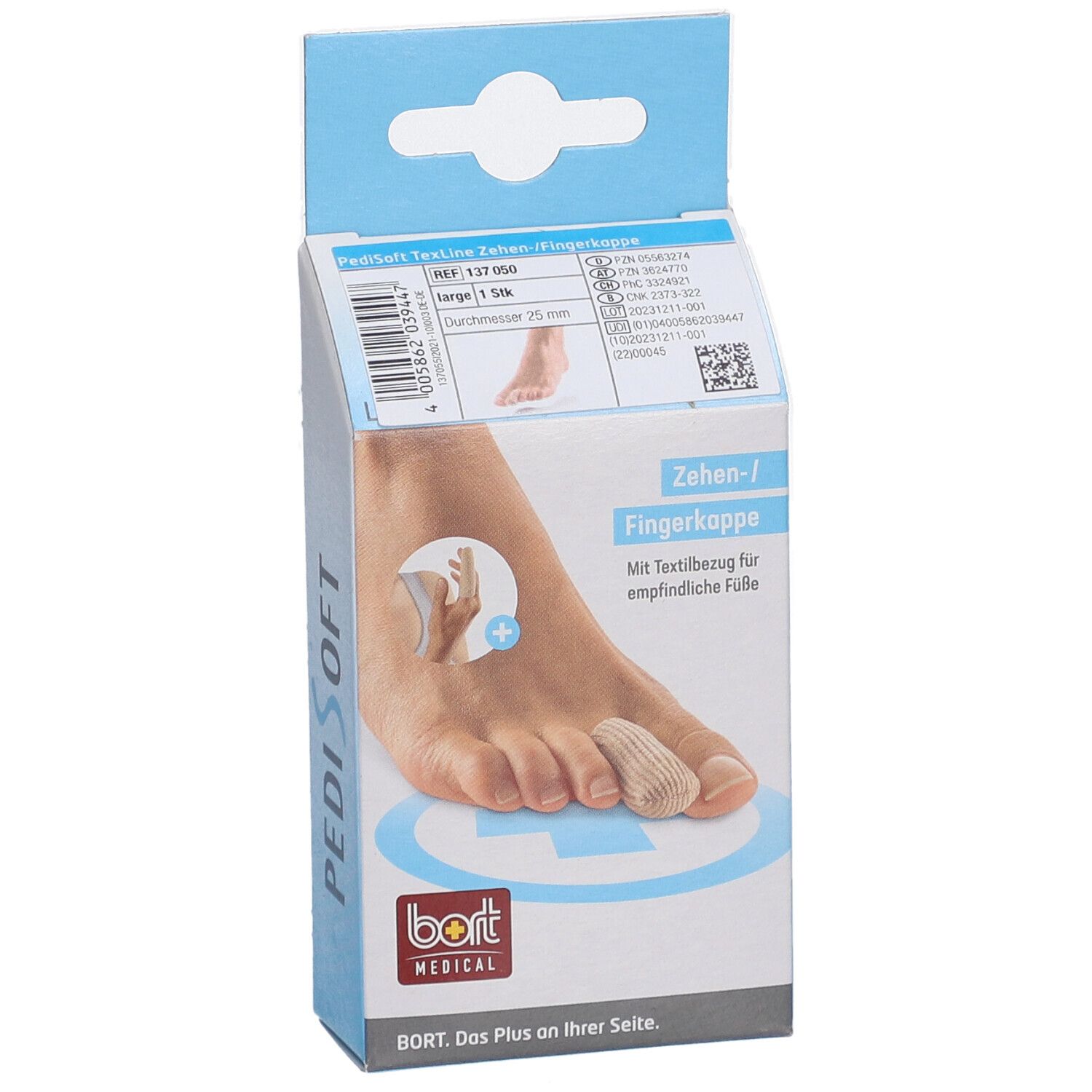 BORT PediSoft® TexLine Zehen-/Fingerkappe Gr. L