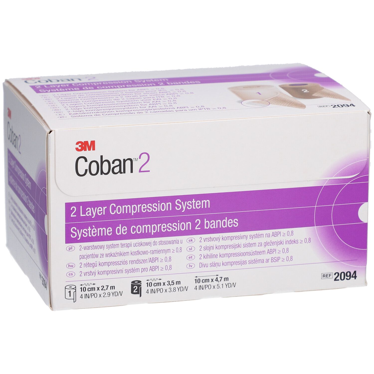 3M™ Coban™ 2 Systeme Compression 10 cm x 3,5 m
