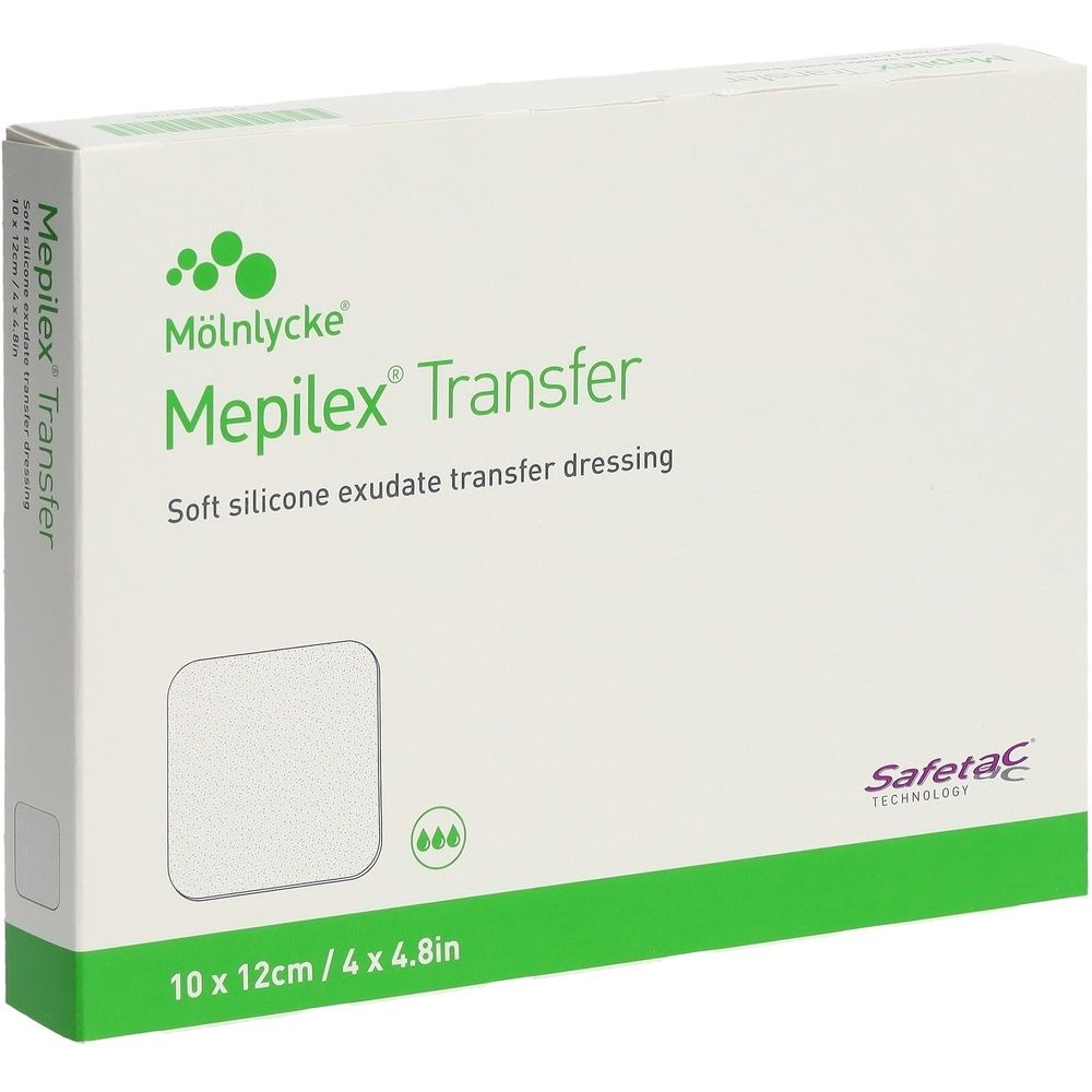 MÖLNLYCKE® Mepilex® Transfer Pansement mousse exsudat souple et drainant en silicone 10 x 12 cm