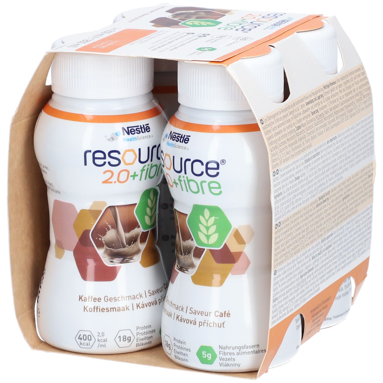 Nestle resource 2 0 fibre caf 4x200 ml redcare apotheke