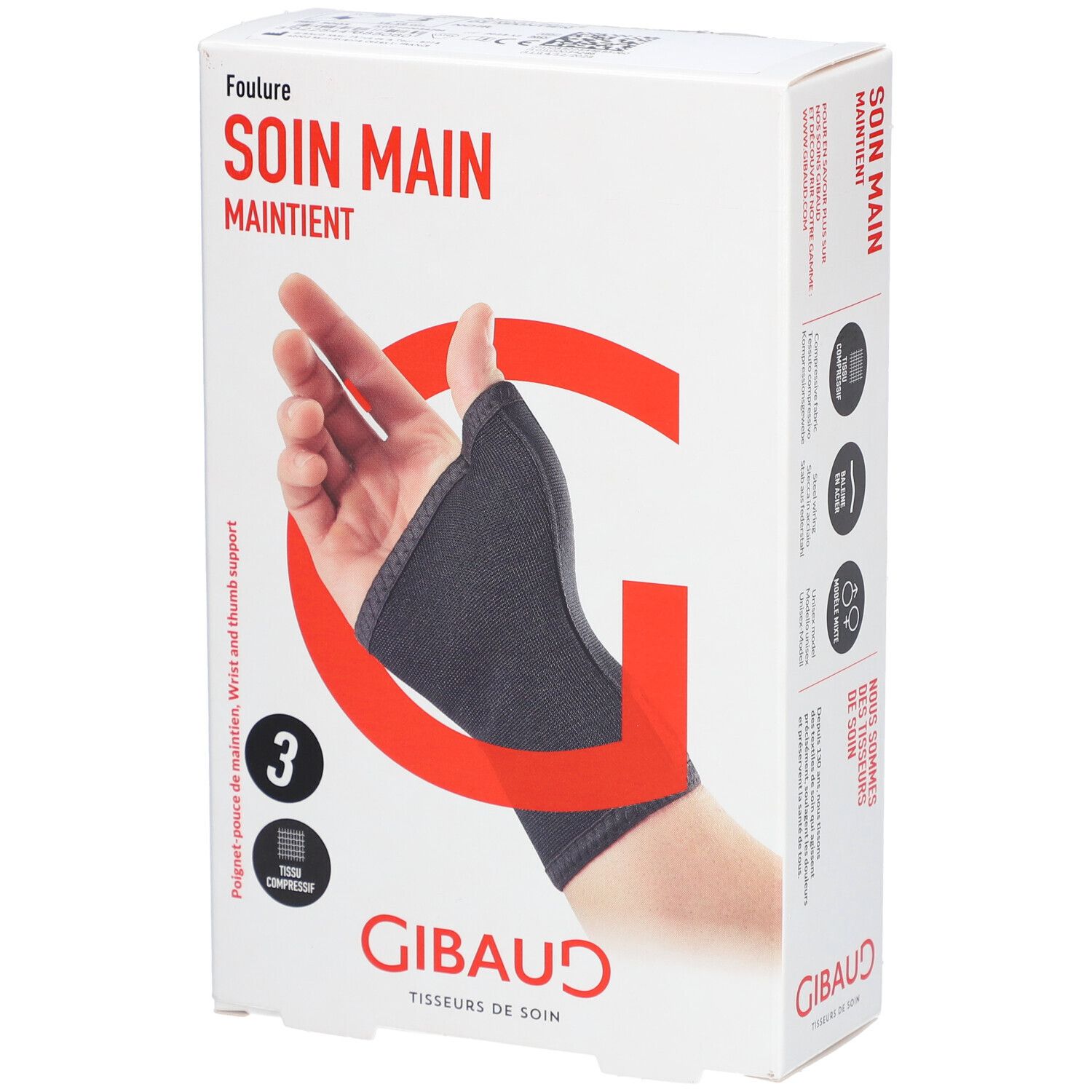 GIBAUD Handgelenk-Daumenbandage Gr3 18-19cm