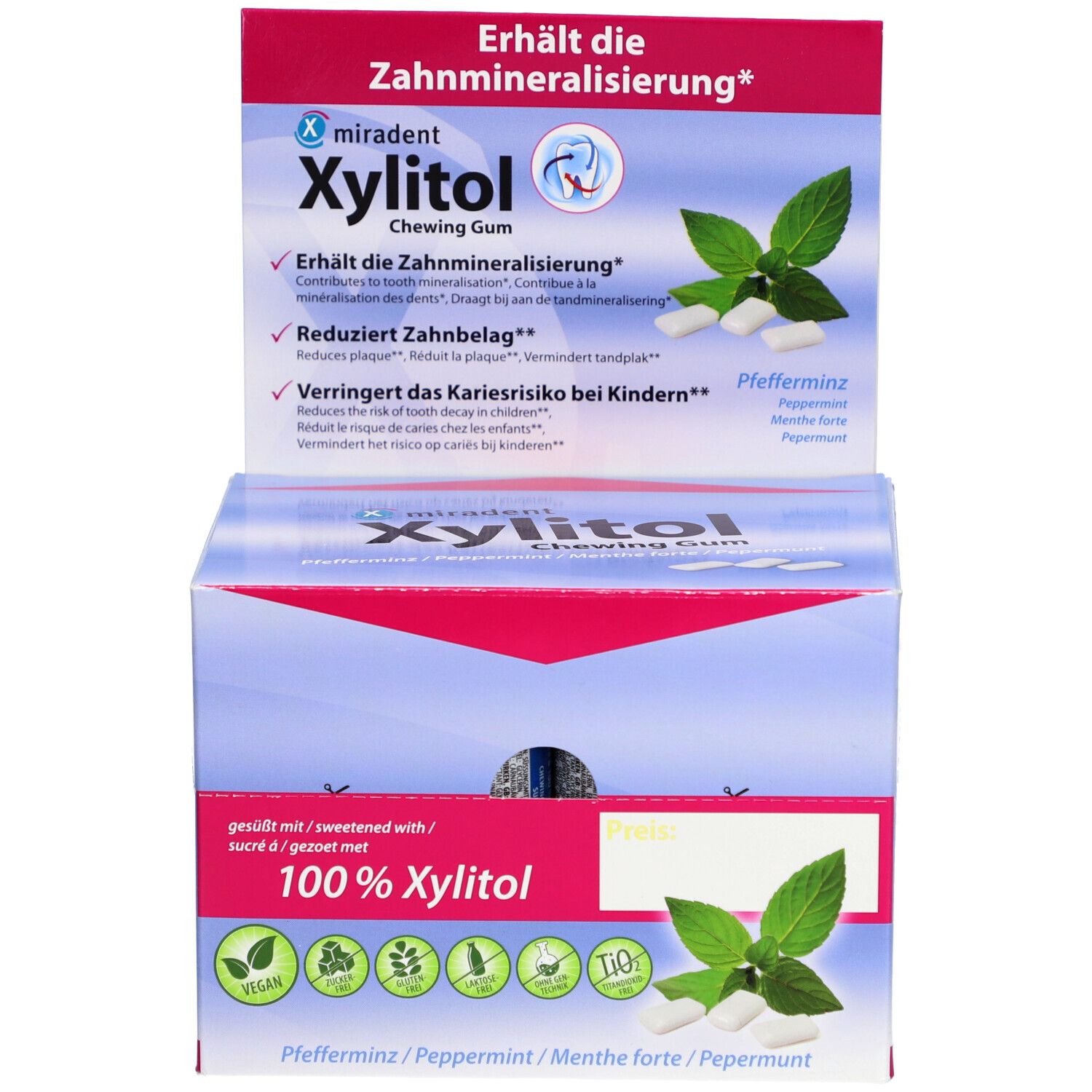 MIRADENT Xylitol Chewing Gum Menthe